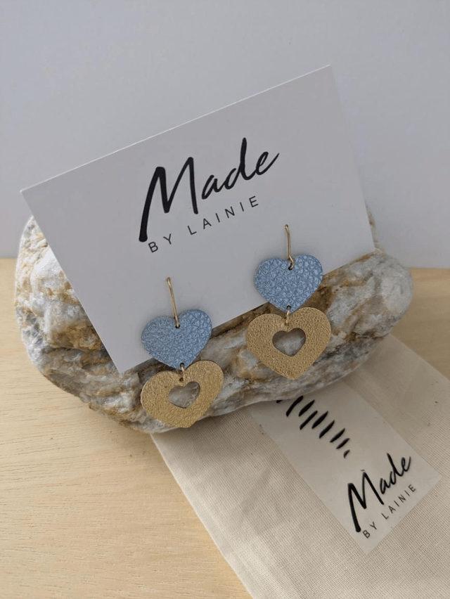 Metallic Heart Drop Earrings (1)