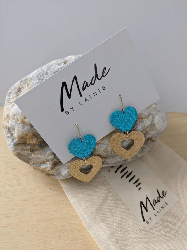 Metallic Heart Drop Earrings (1)