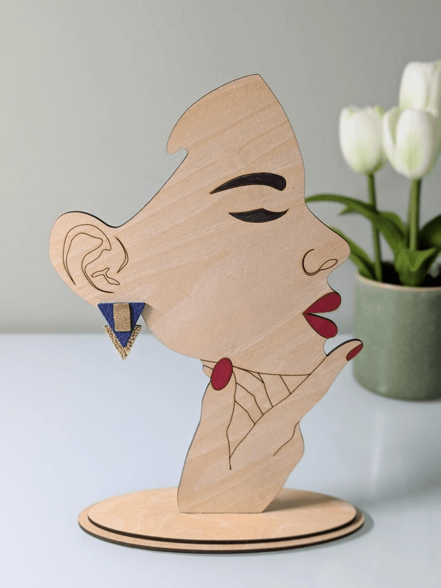 Deco Style Triangle Stud Earrings