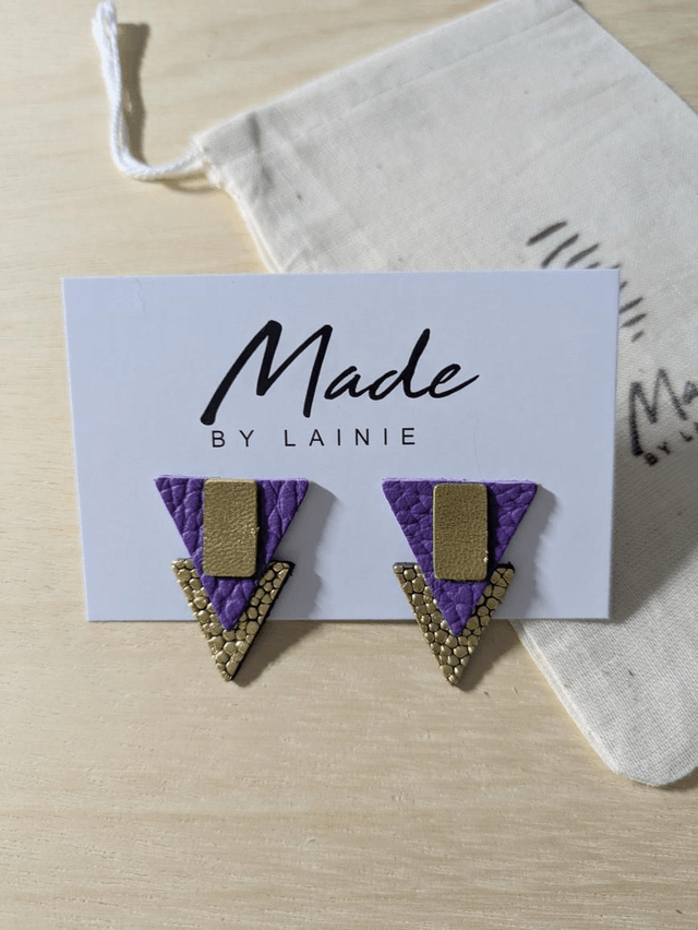 Deco Style Triangle Stud Earrings