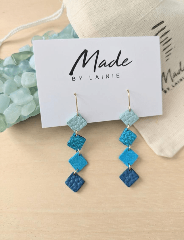 Diagonal Square Drop Earrings