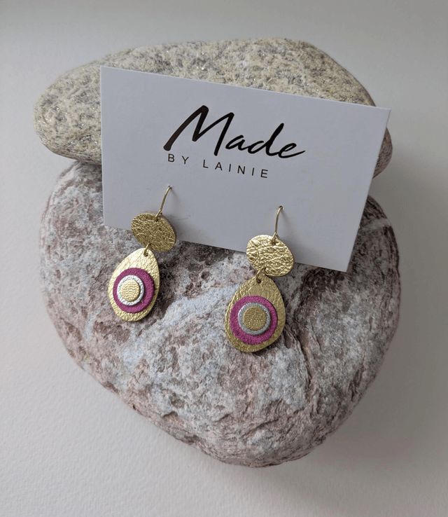 Gold Pebble Drop Earrings (2)