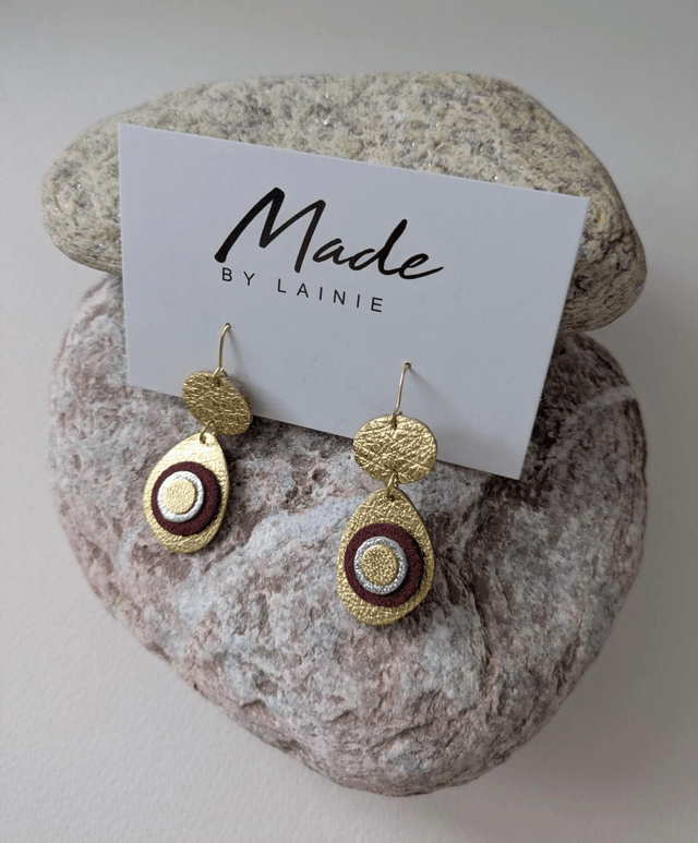 Gold Pebble Drop Earrings (2)