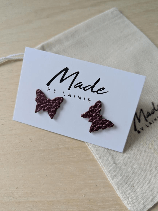 Metallic Butterfly Stud Earrings