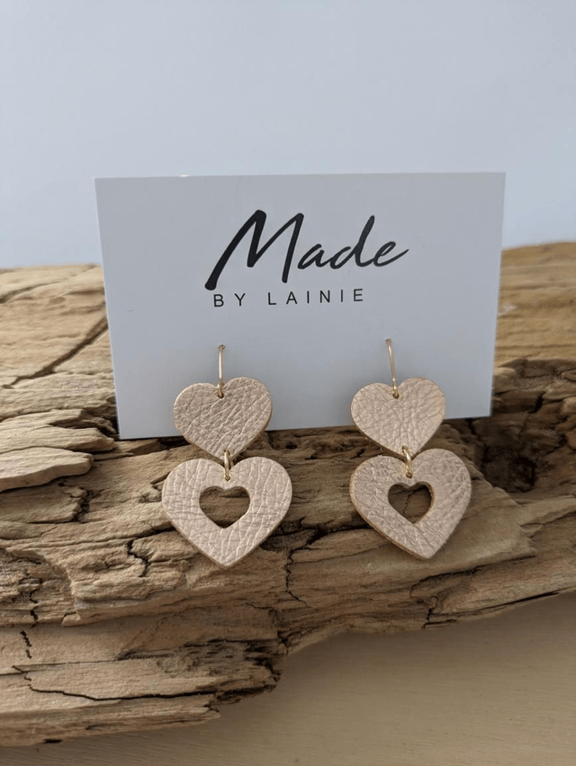 Metallic Heart Drop Earrings (2)