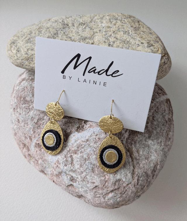 Gold Pebble Drop Earrings (1)