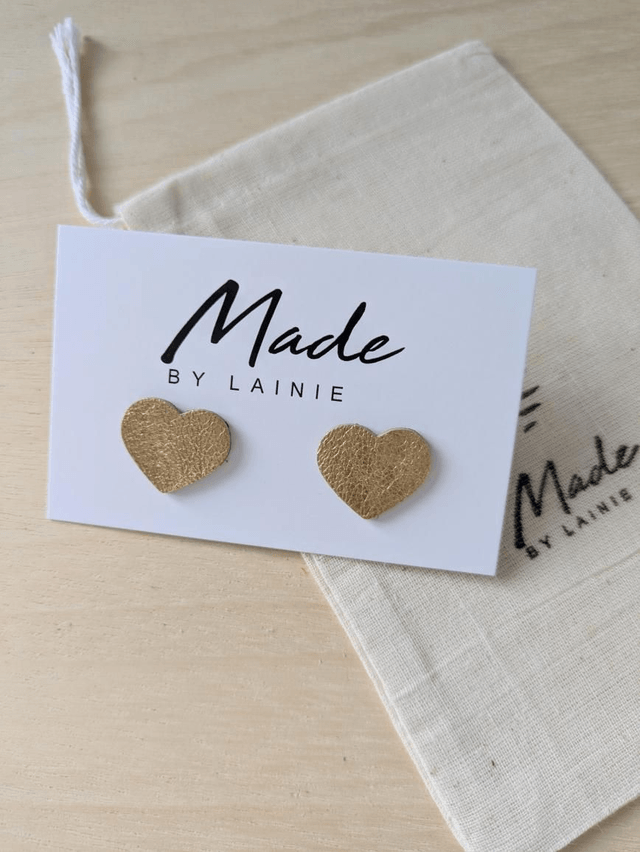 Metallic Heart Stud Earrings