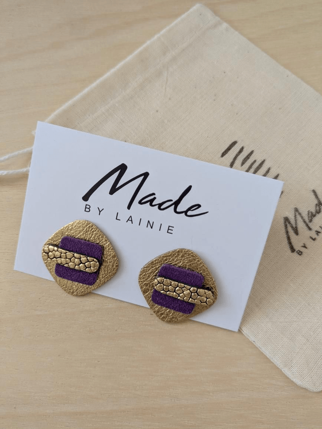 Gabriella Stud Earrings (Suede)