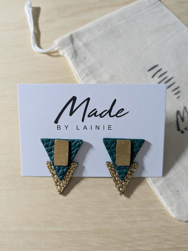 Deco Style Triangle Stud Earrings