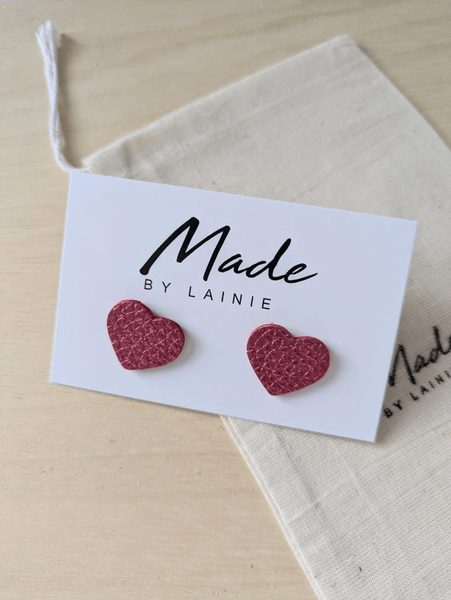 Metallic Heart Stud Earrings