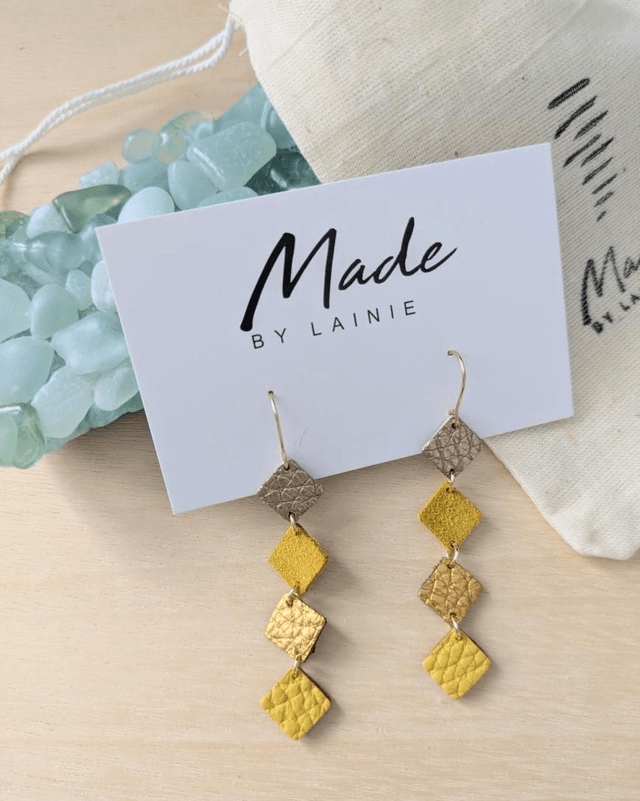 Diagonal Square Drop Earrings