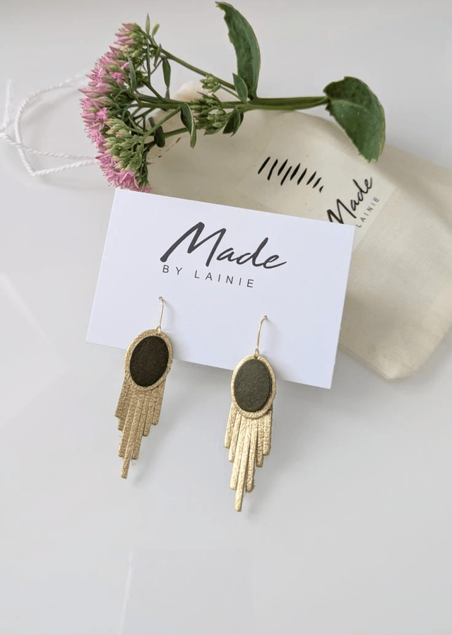 Deco Style Oval Drop Earrings