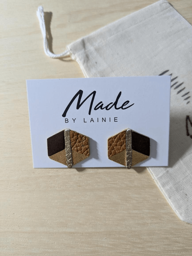 Hexagon Stud Earrings