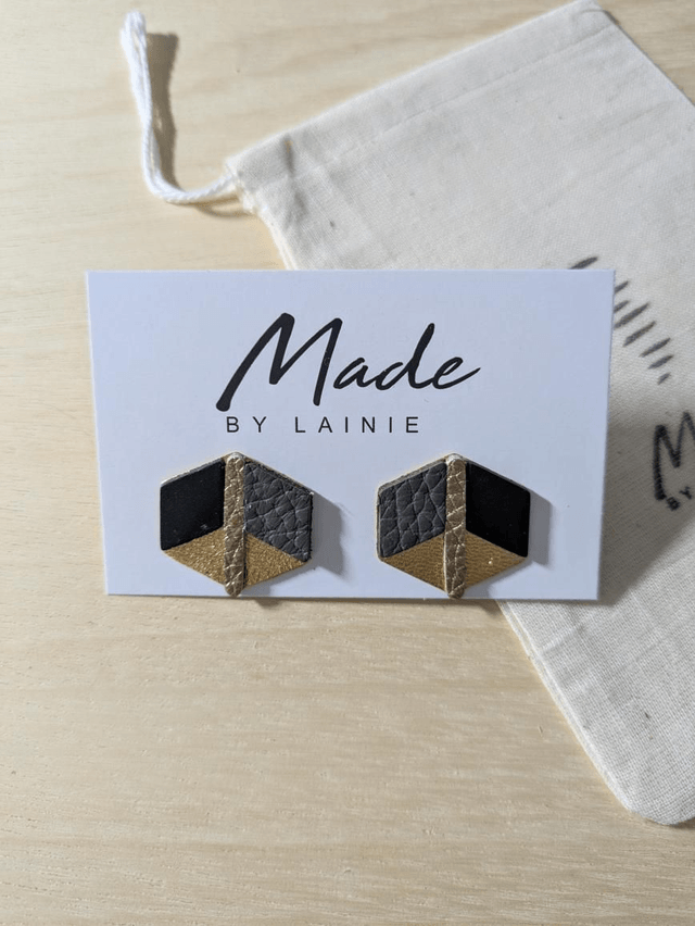 Hexagon Stud Earrings