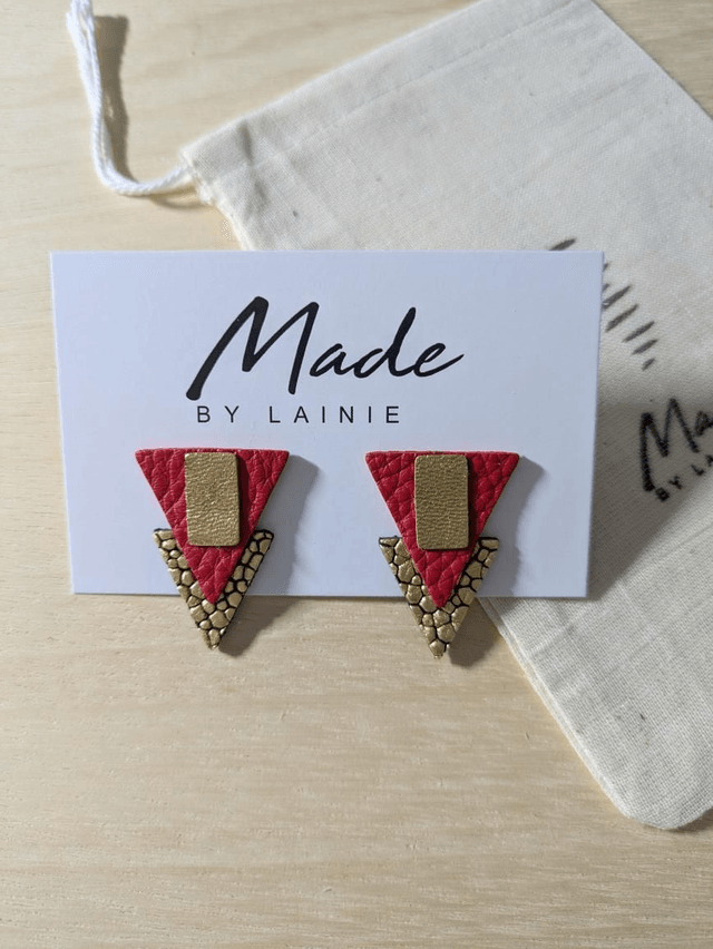 Deco Style Triangle Stud Earrings