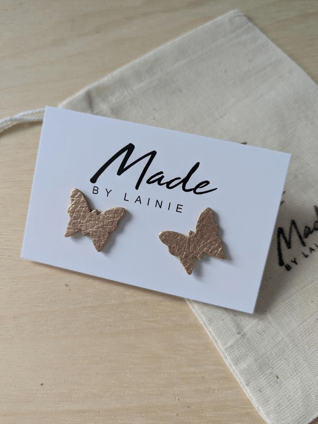 Metallic Butterfly Stud Earrings