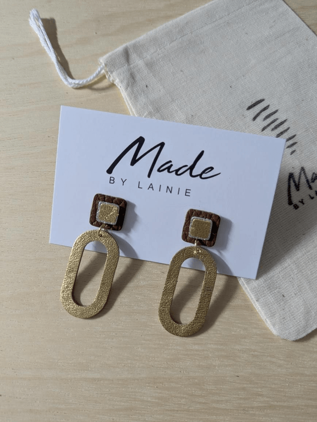 Oval Loop Drop Earrings