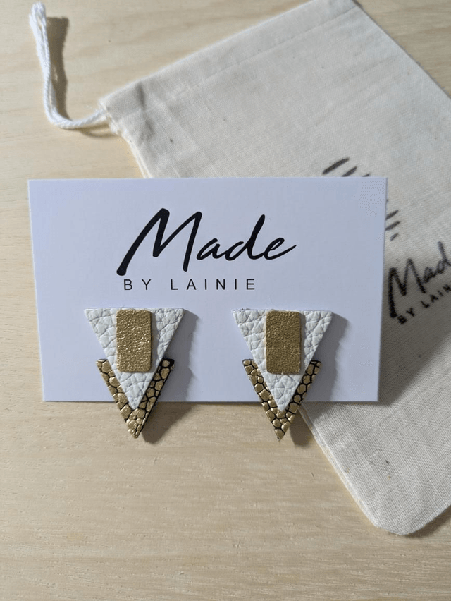 Deco Style Triangle Stud Earrings