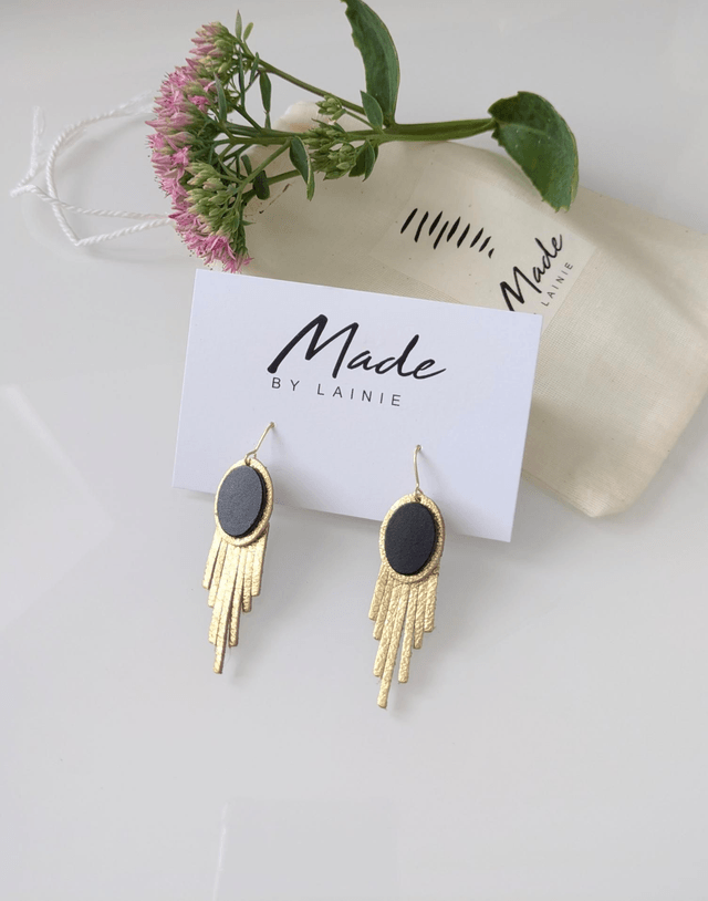 Deco Style Oval Drop Earrings