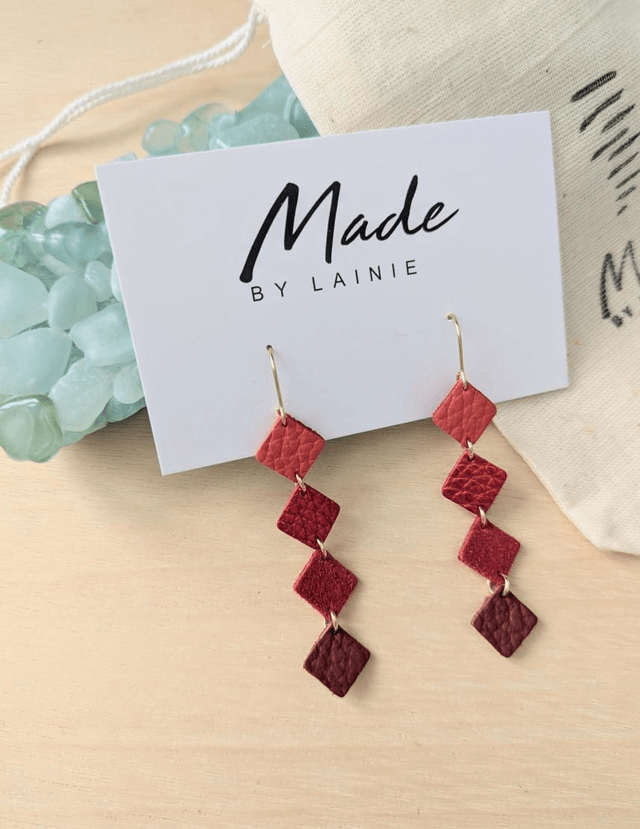 Diagonal Square Drop Earrings