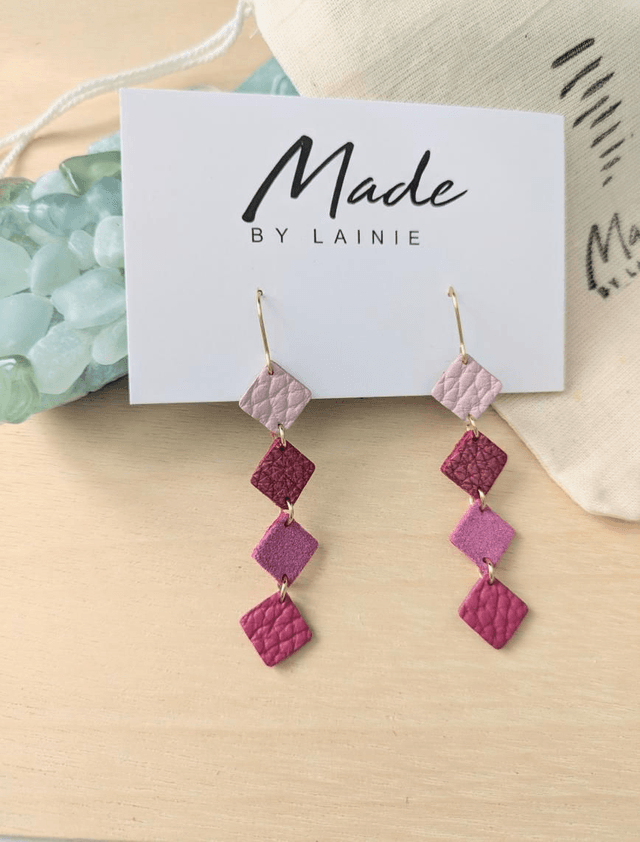 Diagonal Square Drop Earrings