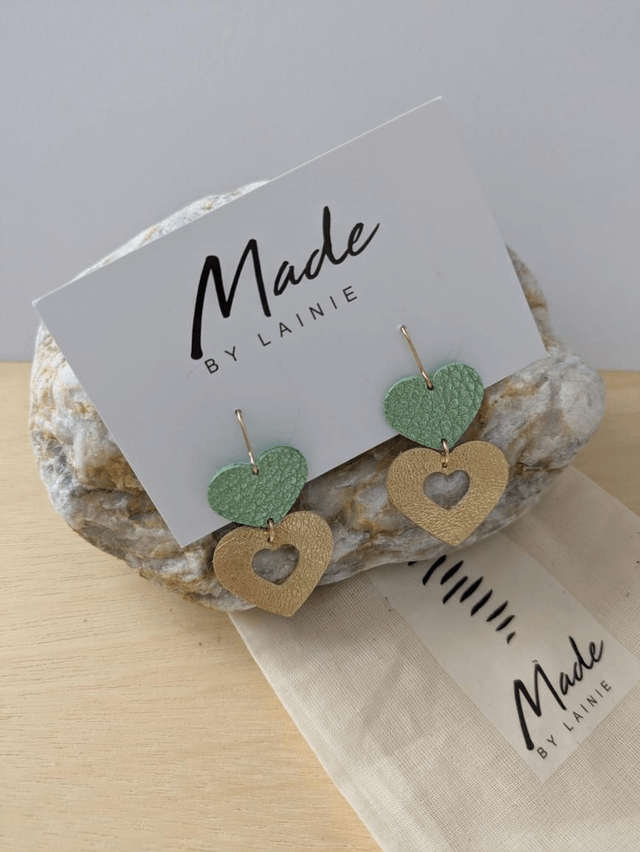 Metallic Heart Drop Earrings (1)