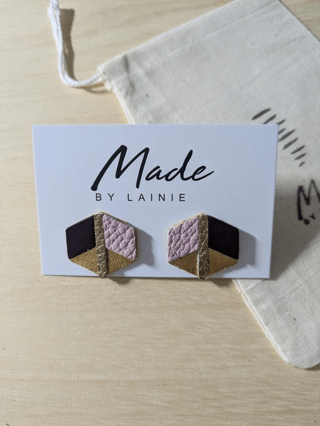 Hexagon Stud Earrings