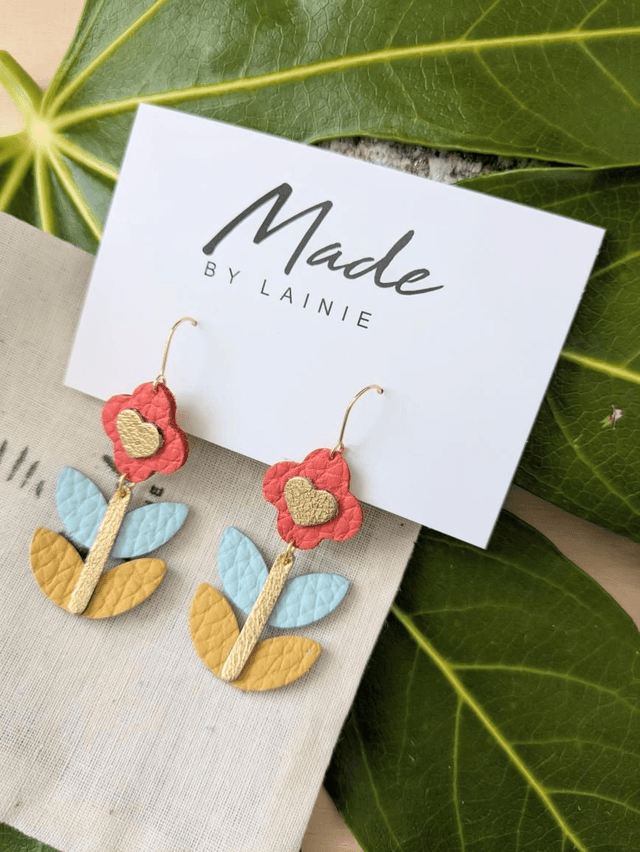 Scandi Flower Drop Earrings