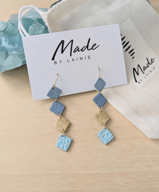 Diagonal Square Drop Earrings