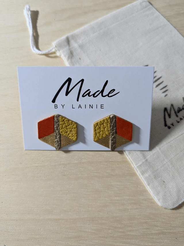 Hexagon Stud Earrings