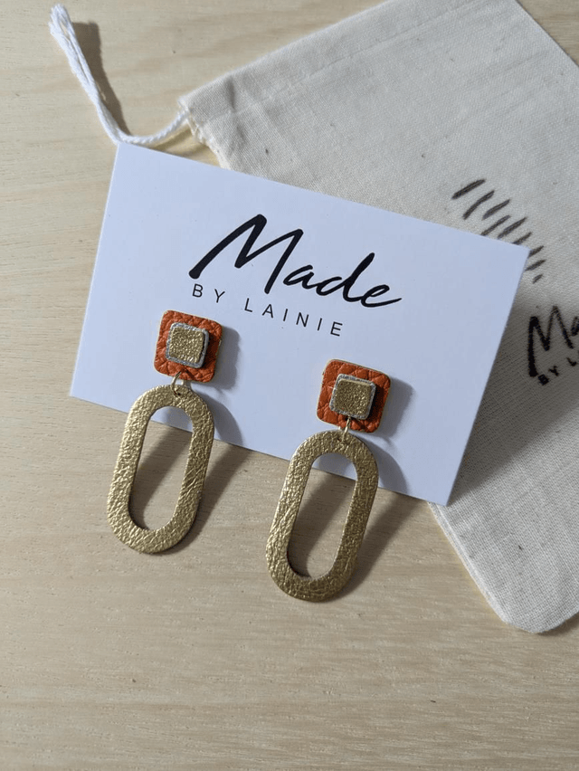 Oval Loop Drop Earrings
