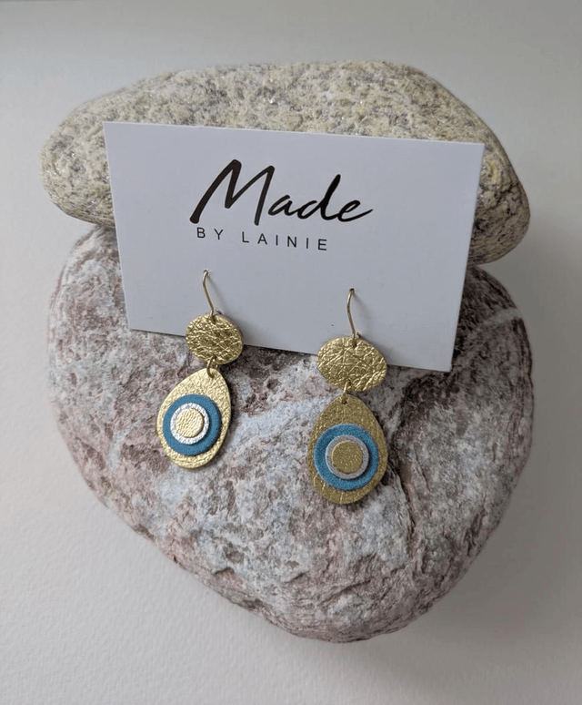 Gold Pebble Drop Earrings (2)