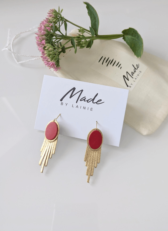 Deco Style Oval Drop Earrings