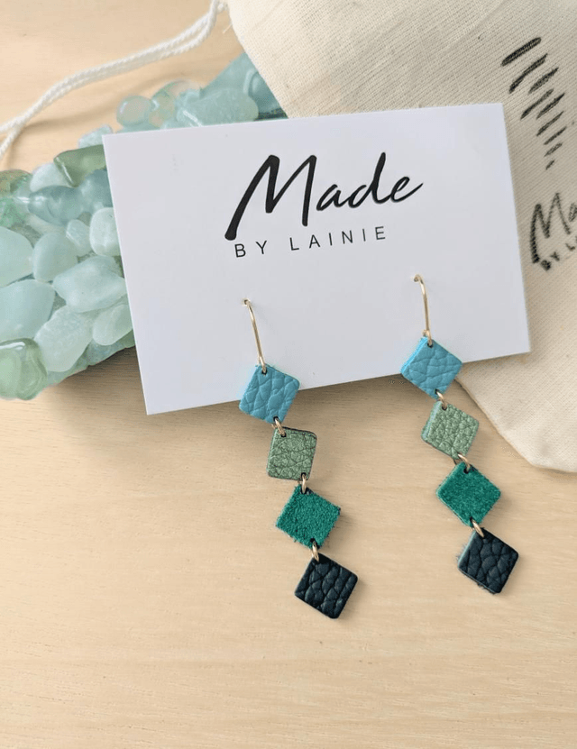 Diagonal Square Drop Earrings