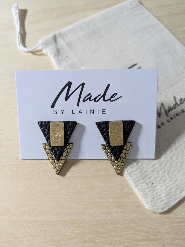 Deco Style Triangle Stud Earrings