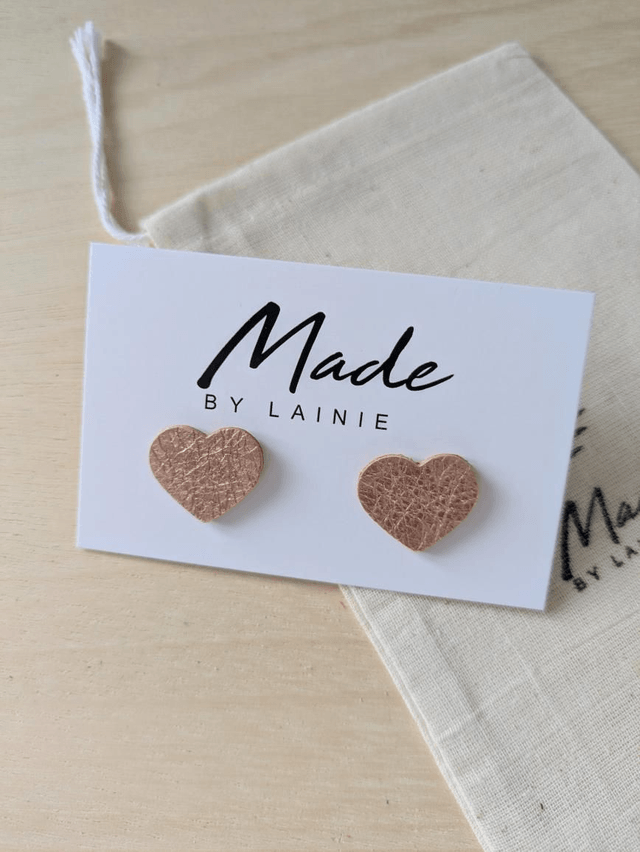Metallic Heart Stud Earrings