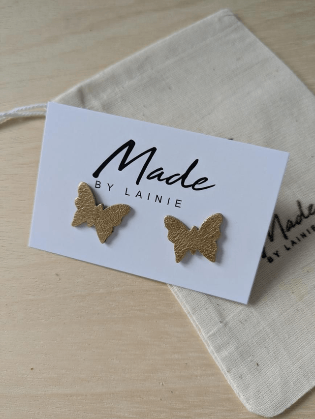 Metallic Butterfly Stud Earrings
