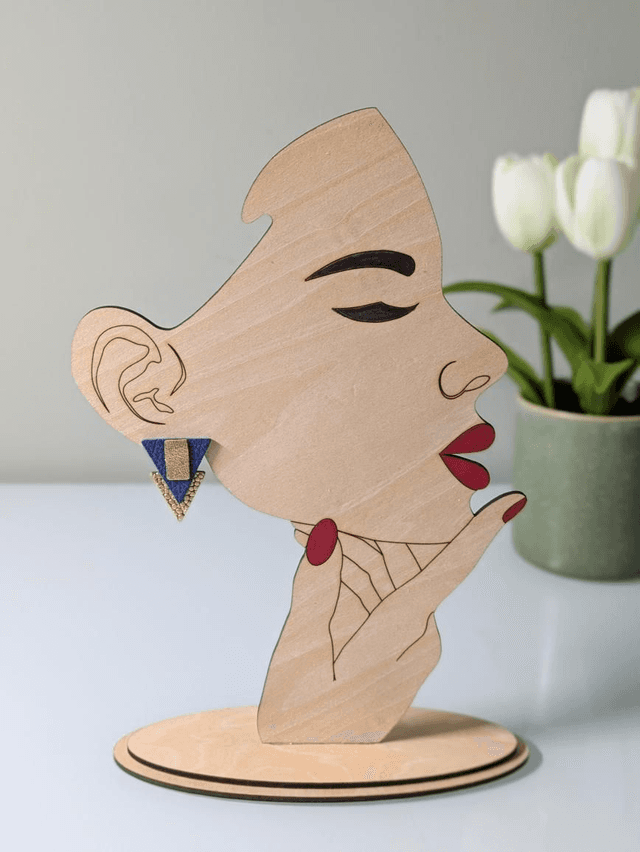 Deco Style Triangle Stud Earrings