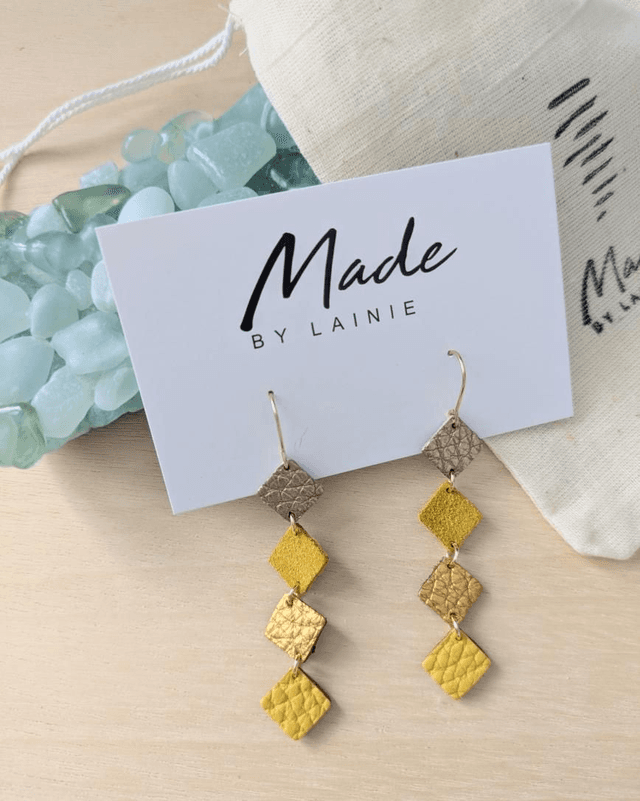 Diagonal Square Drop Earrings