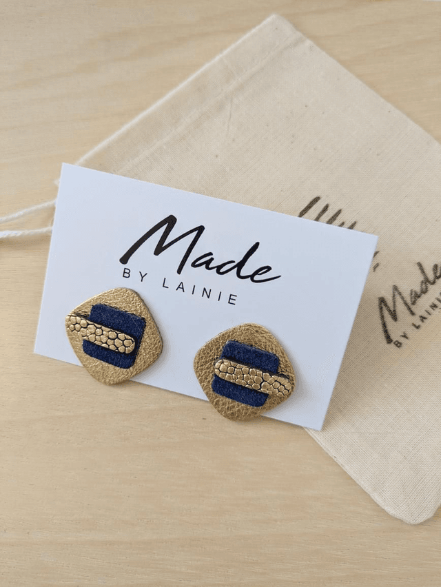 Gabriella Stud Earrings (Suede)
