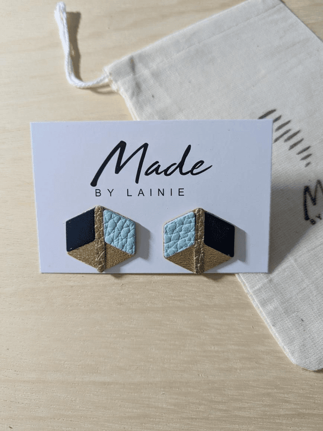 Hexagon Stud Earrings